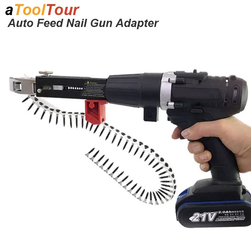 Auto Feed Screw Gun Adapter for 10mm Drills | Chain Nail Attachment