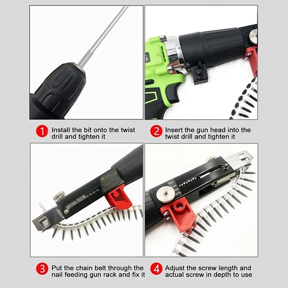 Auto Feed Screw Gun Adapter for 10mm Drills | Chain Nail Attachment - Image 2