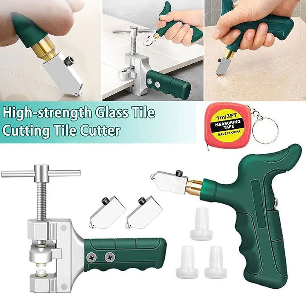 2-in-1 Handheld Glass & Ceramic Tile Cutter Tool Kit with Breaking Pliers