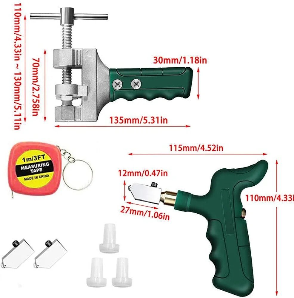 2-in-1 Handheld Glass & Ceramic Tile Cutter Tool Kit with Breaking Pliers - Image 4