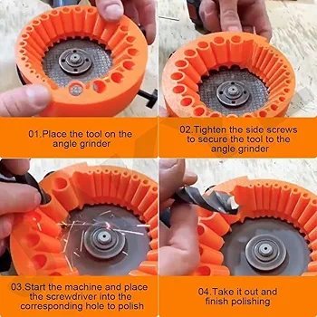 Universal Drill Bit Sharpener Attachment for 5-Inch Angle Grinder | 125mm Multi-Slot 2mm–13mm Precision Sharpening Jig - Image 2