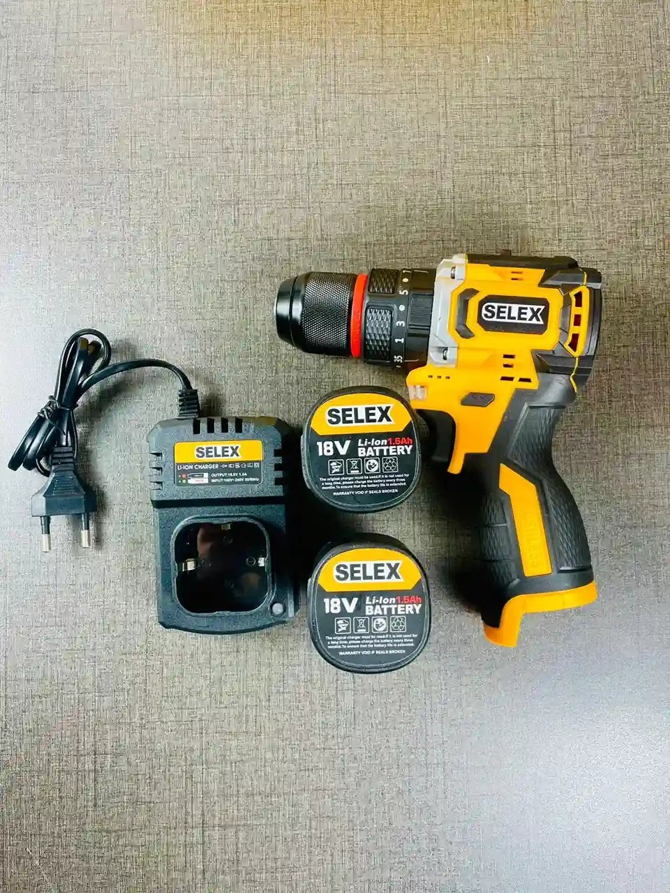 Selex 18V Cordless Drill Machine – Heavy Duty Drill Driver with 2 Li-Ion Batteries & Charger - Image 2