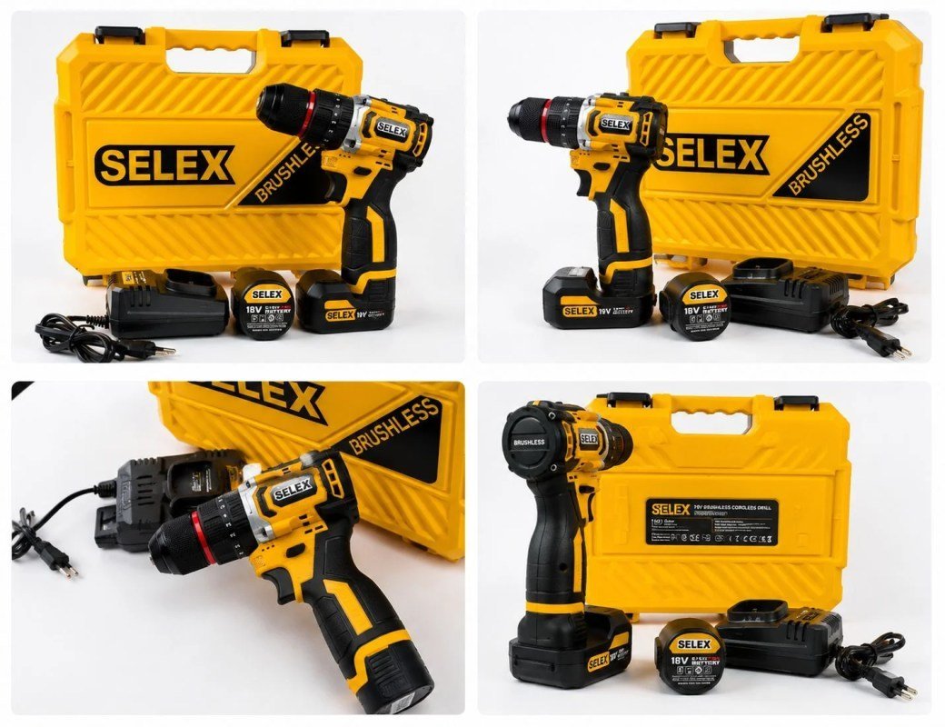 Selex 18V Cordless Drill Machine – Heavy Duty Drill Driver with 2 Li-Ion Batteries & Charger - Image 4