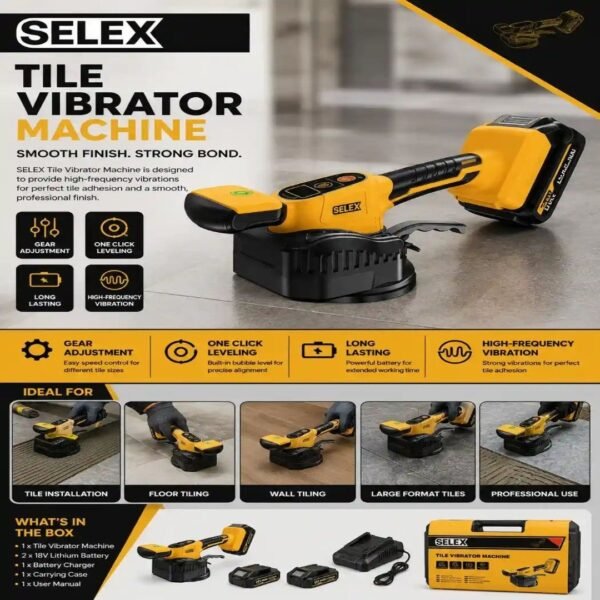Selex Tile Vibrator Machine | Professional Tile Leveling Tool