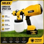 Selex Cordless Rechargeable Paint Spray Gun – Portable Wireless Paint Sprayer with 2 Batteries